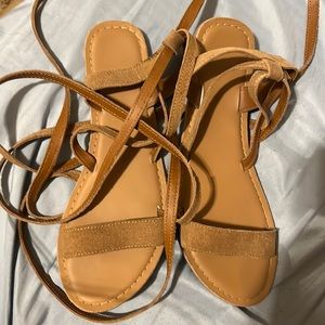 Flat Brown Strappy Sandals